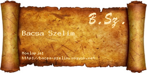 Bacsa Szelim névjegykártya